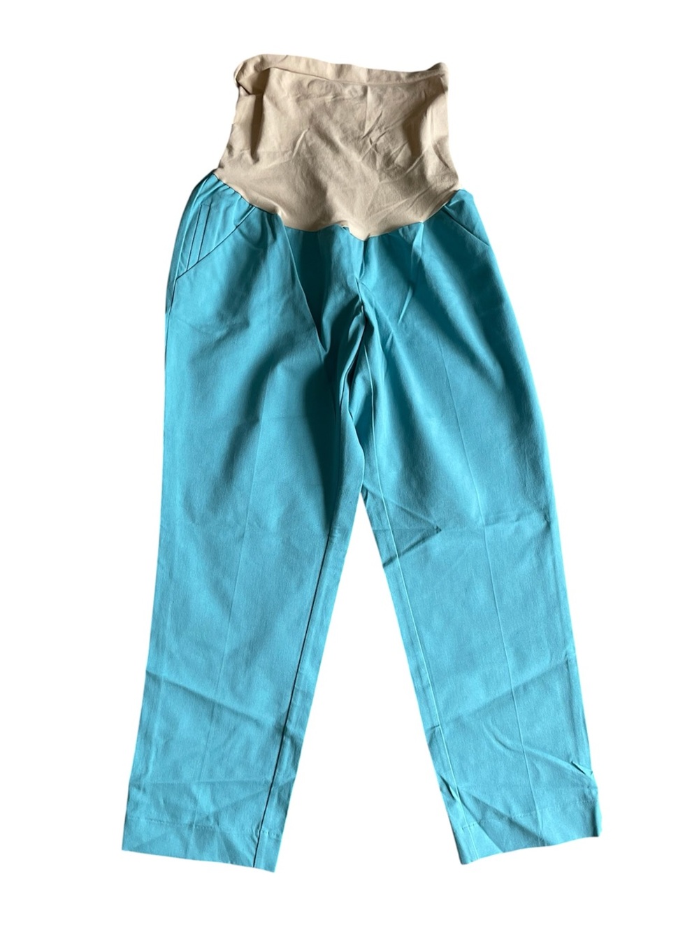 A Pea in the Pod Maternity Teal Pants Medium Belly Panel Work Trousers NWT